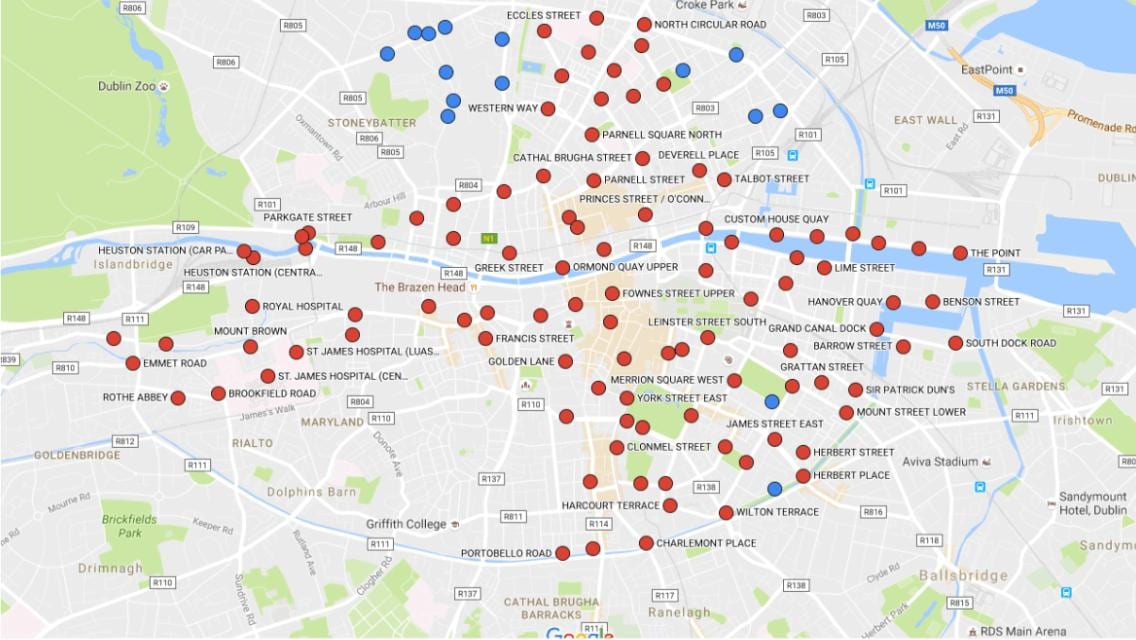 Dublinbikes แผนที่