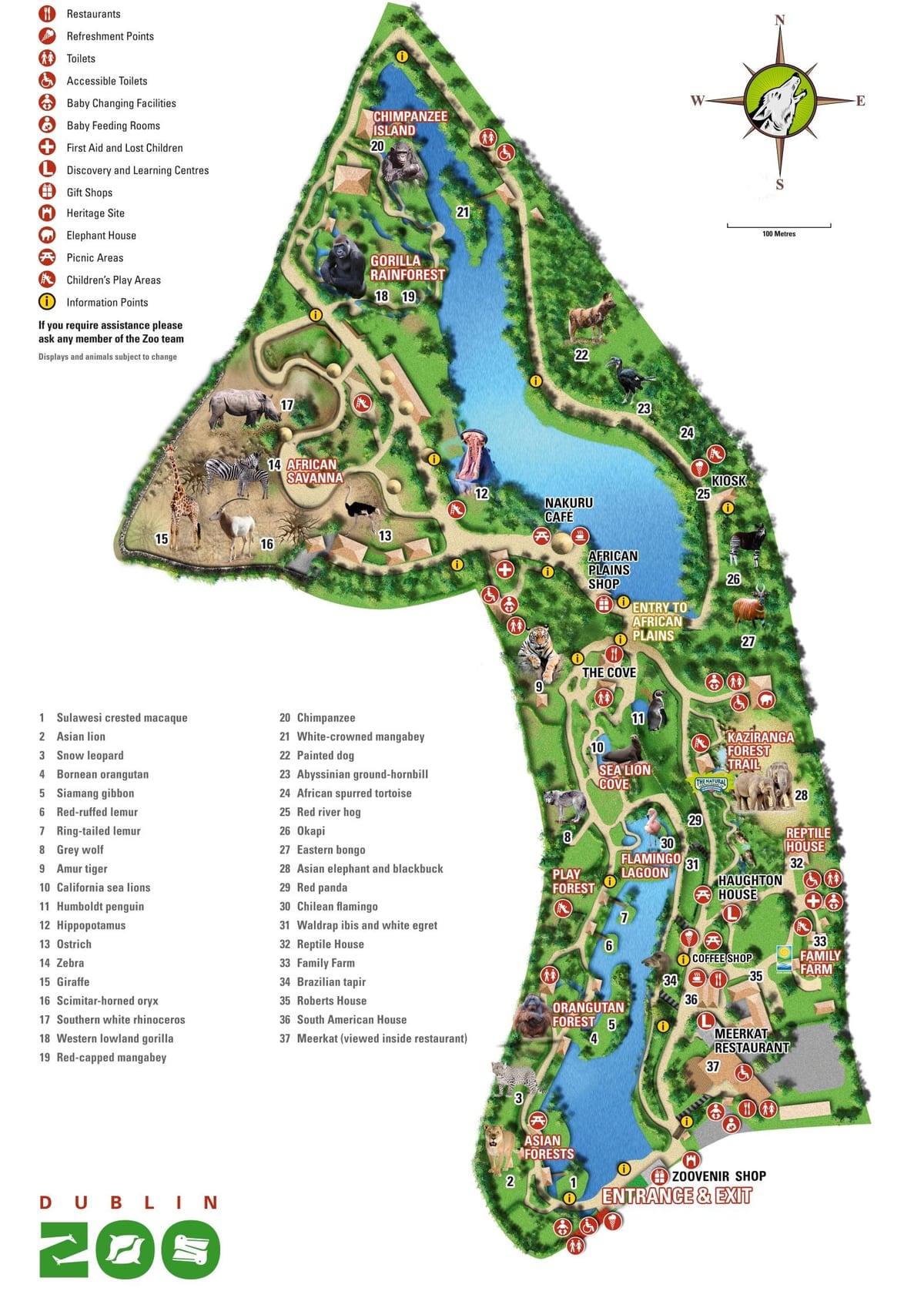 แผนที่ของดับลินสวนสัตว์