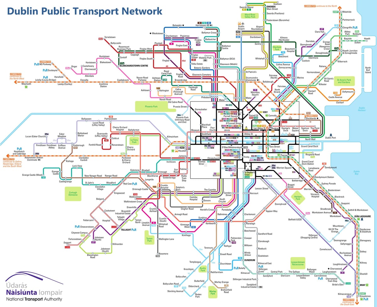 ดับลิน 747 รถบนแผนที่
