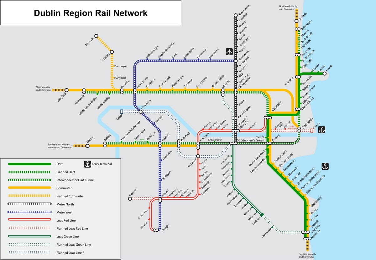 แผนที่ของ DART สายดับลิน