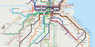 รถบัสนแผนที่ดับลิน
