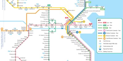 แผนที่ของดับลิน DART ประจำสถานี