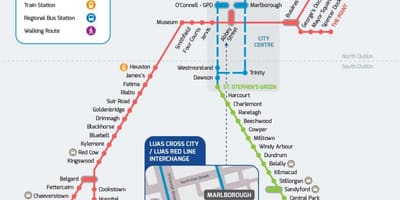 Luas ข้ามเมืองบนแผนที่เส้นทาง