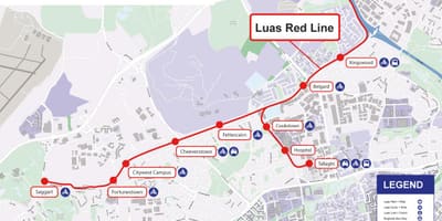 ดับลิน Luas แผนที่